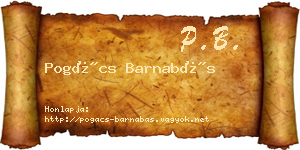 Pogács Barnabás névjegykártya